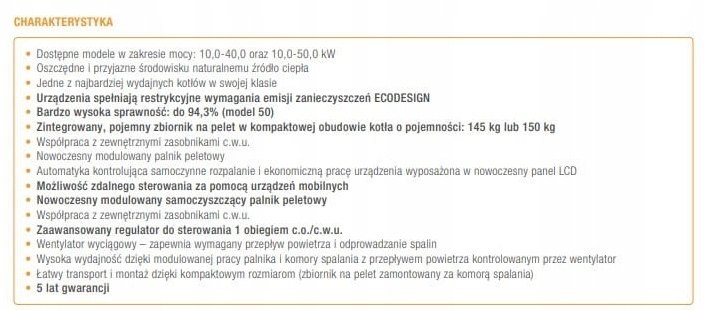 Piec Kocioł FERROLI 40kw c.o. cwu na pellet