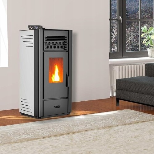 Kominek Piec na Pellet 10 KW Anita Sannover biały Klasa energetyczna A+