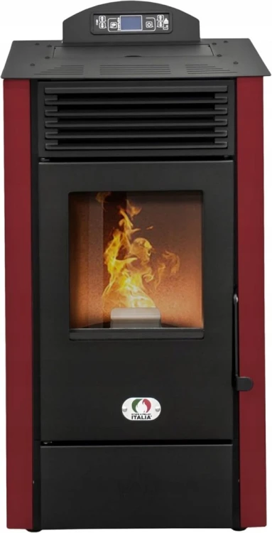 Piec na pellet California 8kw Italia klasa A+ bordowy