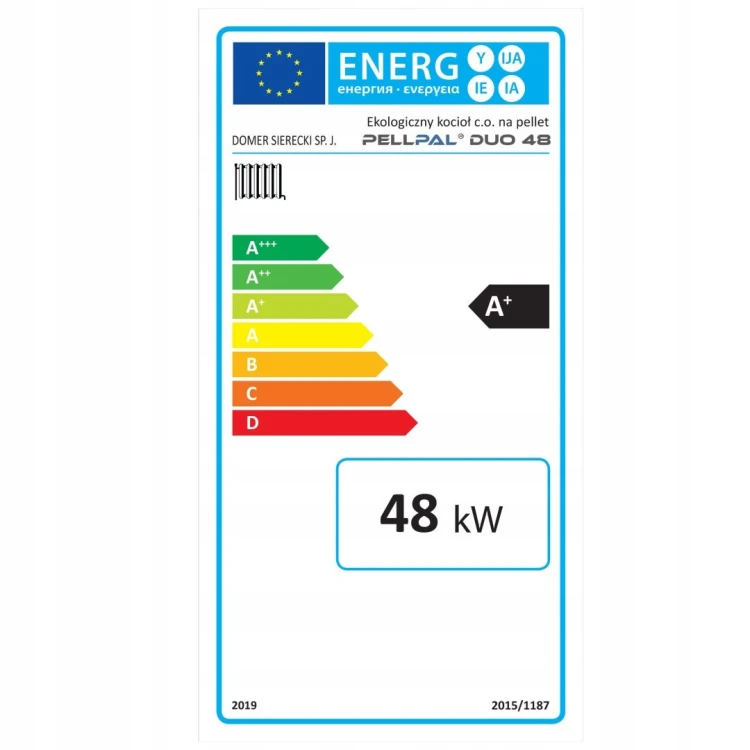 Kocioł na pellet PELLPAL DUO o mocy 48 kW 5 Klasa EcoDesign