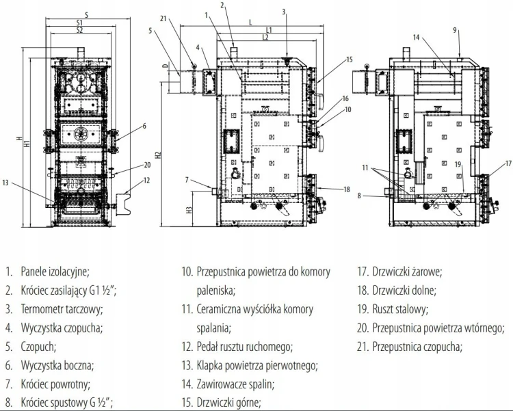 Kocioł, piec na węgiel PEREKO KARBO 22 kW