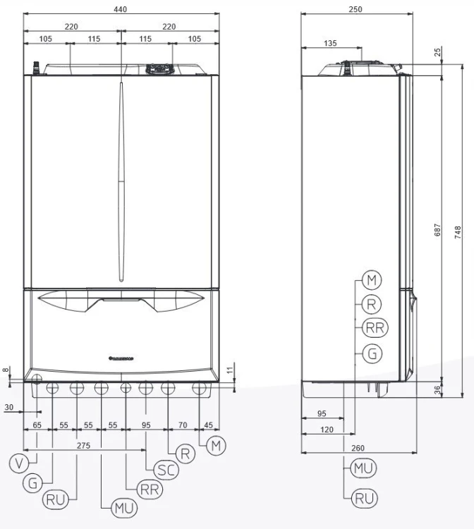 Zestaw Kocioł kondensacyjny Extra 24 Standard 125 99000249