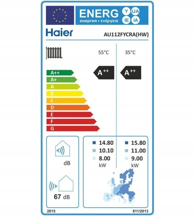 Pompa ciepła Haier monoblok AU0112FYCRA (HW)
