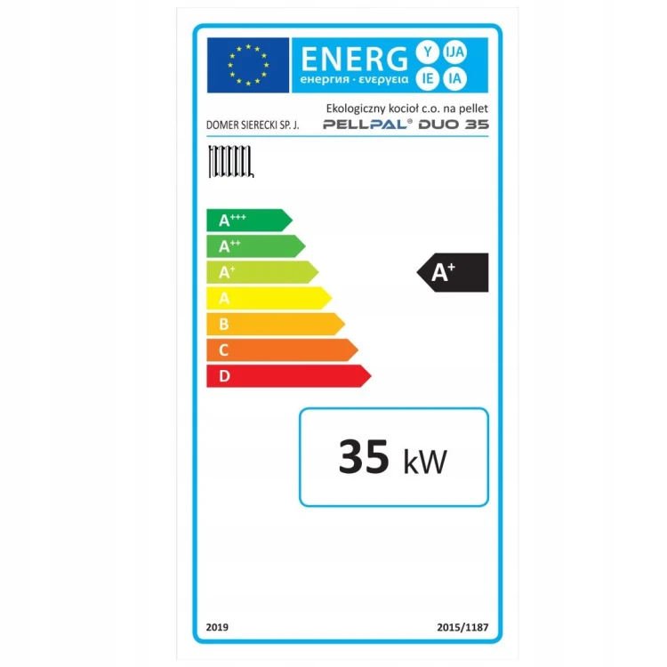 Kocioł na pellet PELLPAL DUO 35 kW - 5 Klasa EcoDesign sterownik LCD ZUM