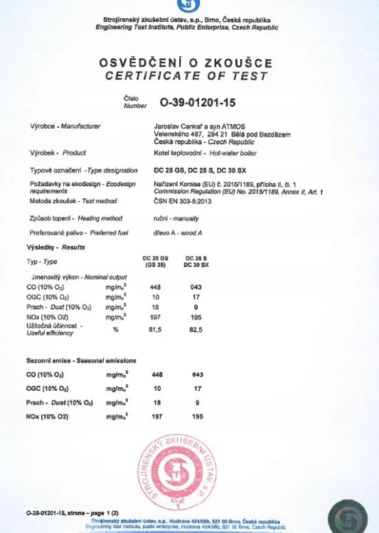 Kocioł Atmos KOMBI AC 25 S - 26 kW, stalowy, drewno, zgazowywanie