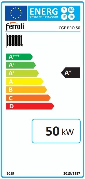 Kocioł, piec Ferroli stalowy zgazowujący drewno CGF PRO 50 kW