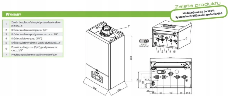 Pakiet De Dietrich kocioł gazowy kondensacyjny MCR4 19 + XS90 7857044X