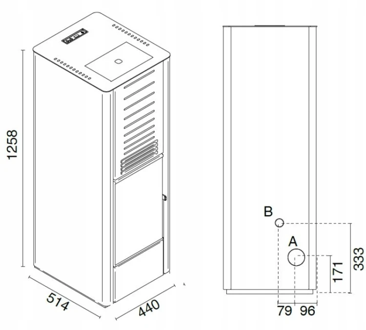 Piec na pellet Eva Calor Karen 9 kW duży zbiornik na pellet 45kg