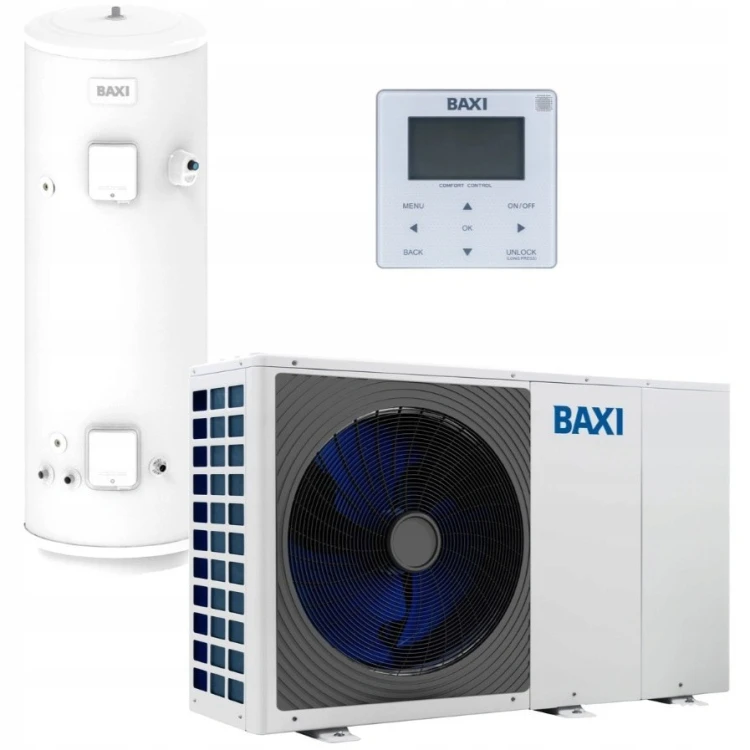 Pakiet BAXI - pompa ciepła AURIGA 8 M-A, monoblok + zbiornik ASHP250