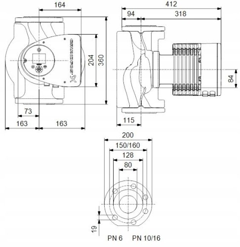 Pompa obiegowa elektroniczna MAGNA3 80-120 F 360 Grundfos, 97924310