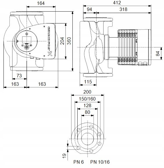 Pompa obiegowa elektroniczna MAGNA3 80-120 F 360 Grundfos, 97924310