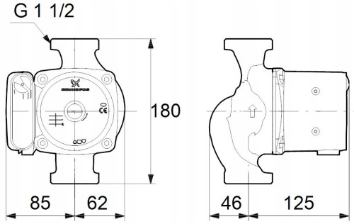 Pompa obiegowa Grundfos UPS 25-80N 180 95906439