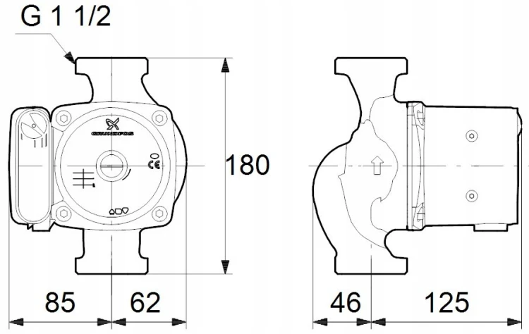 Pompa obiegowa Grundfos UPS 25-80N 180 95906439