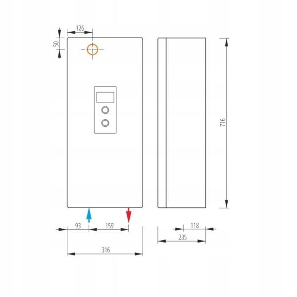 Kocioł elektryczny EKCO.MN3-12/16/20/24 kW 400V 3N 10.1.05.012.01