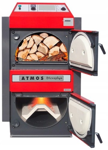 Piec Atmos stalowy 50 kW górnego spalania na drewno A+