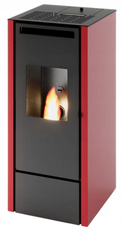 Piec piecyk na pellet Eva Calor Cinzia 11 kW z DGP czerwony
