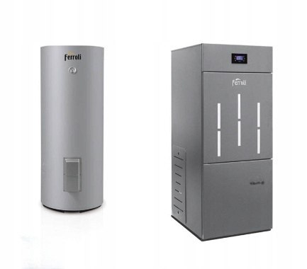 Zestaw Ferroli Piec na pellet BIOPELLET PRO 8 wymiennik ECOUNIT F300 257L